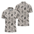 Mice and UFOs in a Fantasy Woodland Pattern Hawaiian Golf Polo, Golf Tops For Men, Golfing Apparel