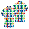 Colorful Argyle Golf Shirt, Classic Diamond Pattern Polo, Polo Shirts For Men