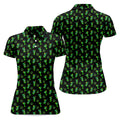 Neon Green Cocktails Three Leaf Clover St Patrick's Day Golf Shirt, Women's Golf Tops, Ladies Golf Shirts