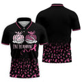 Save The Pumpkins Skeleton Breast Cancer Polo Shirt, Mens Golf Polo, Printed Golf Shirts