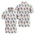 Easter Dinosaur Gradient Pattern Men's Funny Golf Shirts, Golf Shirts For Men, Polo Shirts For Men