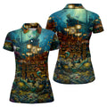 Pirate Life Tiki Pattern Hawaiian Golf Shirt, Women's Golf Tops, Ladies Golf Shirts