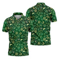 Beer Shamrock Neon Pattern St Patrick's Day Golf Shirt, Golf Tops For Men, Golf Shirts For Men