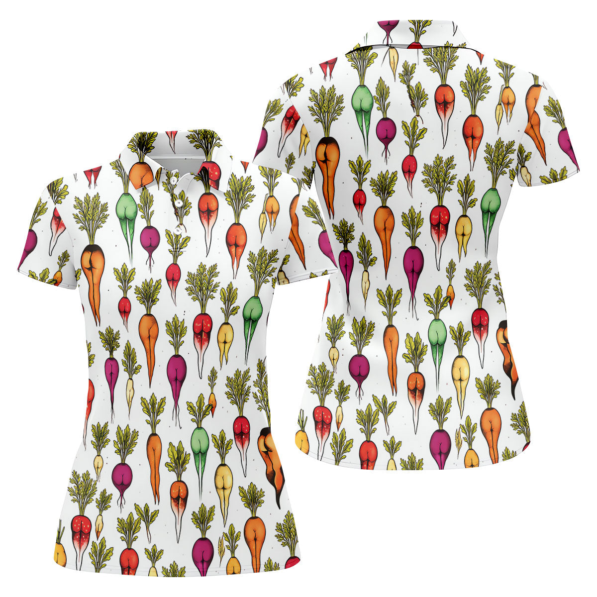 Dirty Funny Vegetable Adult Humor Women's Golf Tops, Ladies Golf Shirts, Women's Golf Shirts