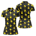 Yellow Rubber Duck Fun Women's Golf Shirts, Black Golf Shirt, Ladies Golf Shirts, Women's Polo Shirt