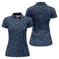 Tropical Cocktail Pinup Pattern Golf Shirt, Women’s Golf Apparel, Golf Polo For Women