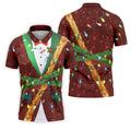 Christmas Lights Disco Ball Pattern Men's Golf Polo Shirts, Christmas Golf Shirt, Golf Gift For Men