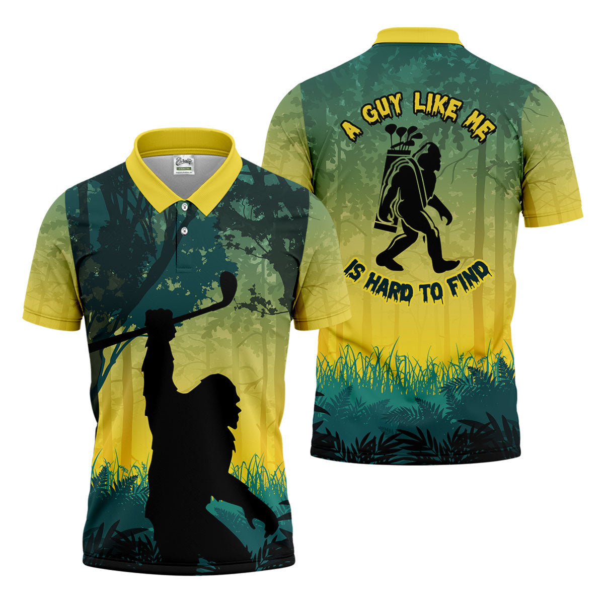 Bigfoot A Guy Like Me Is Hard To Find Men's Polo Shirt, Golf Polo Shirts For Men, Mens Golf Apparel