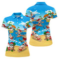 Santa Claus Summer Beach Party Golf Shirt, Golf Polo For Women, Christmas Golf Shirt