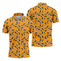 Rosé Champagne Seamless Pattern Yellow Golf Shirt, Polo Shirts For Men, Golf Shirts For Men