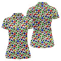 Autism Awareness Color Leopard Pattern White Golf Shirt, Women's Golf Tops, Ladies Golf Shirts, Ladies Golf Polos
