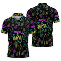 Back To 80's Neon Pattern Hawaiian Golf Shirt, Tropical Vibe Men's Funny Golf Shirts