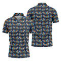 Funny Scissors Pattern Golf Polo Shirt, Golf Polo Shirts For Men, Mens Golf Apparel