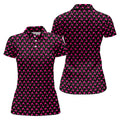The Pink Taco Seamless Pattern Black Golf Shirt, Women's Golf Tops, Tacos Lover Golf Gift For Ladies