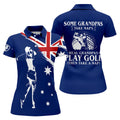 Real Grandpas Play Golf Then Take A Nap Australia Flag Print Fun Women's Golf Shirts, Ladies Golf Polos