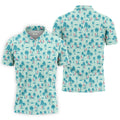 Funny Tropical Couple Beach Pattern Men's Golf Shirt, Hawaiian Golf Shirt, Golf Apparel For Men