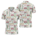 Cameron Pattern Christmas Golf Tops For Men, Christmas Golf Shirt, Men Golf Apparel