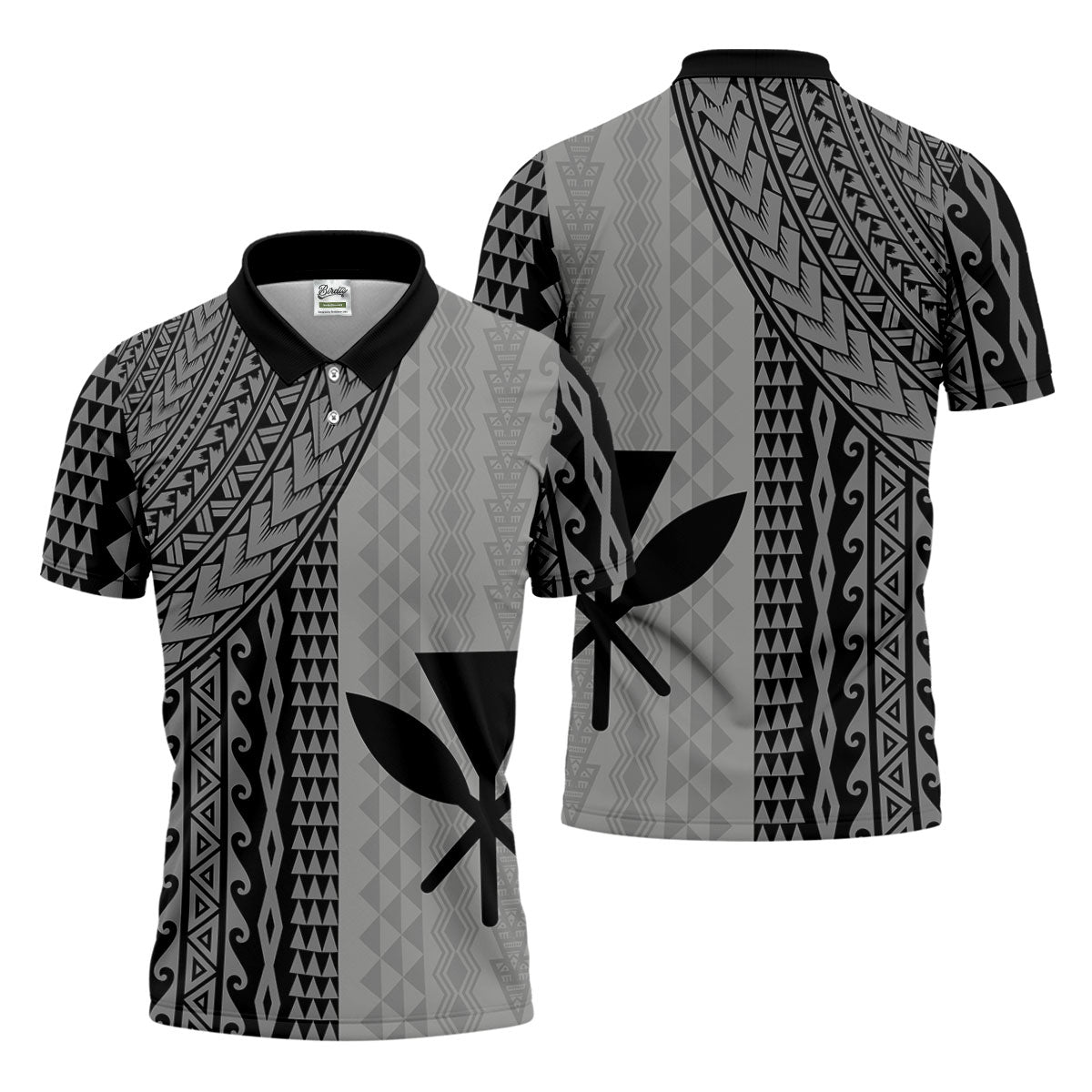 Polynesian Tribal Pattern Vintage Golf Shirt, Hawaiian Golf Shirt, Polo Shirts For Men