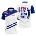 I Put It In Every Hole Australia Flag Print Men's Golf Top, Polo Shirts For Men, Golf Shirts For Men