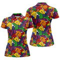 Adult Humor Pride Colors Retro Golf Shirt, LGBTQ Month Fun Women's Golf Shirts