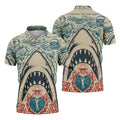 Vintage Shark Jaw Tattoo Art Golf Polo Shirt, Golf Shirts For Men, Printed Golf Shirts