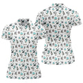 White Desert Golf Pattern Golf Polo Shirt, Women's Golf Polo, Hawaiian Golf Shirt