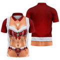 Elegant Santa Bra Bow Christmas Golf Shirt, Mens Golf Shirts, Polo Shirts For Men