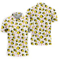 Funny Bee Breast Cancer Pattern Polo Shirt, Mens Golf Shirts, Golf Polo Shirts For Men