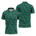 Peacock Feather Pattern Hawaiian Golf Shirt, Hawaiian Golf Shirt, Mens Golf Shirts, Golf Apparel For Men