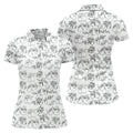 Floral Boobs Line Art Golf Polo Shirt, Women's Golf Shirts, Golf Apparel For Women