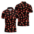 Sassy Red Lips Golf Shirt, Funny Valentine Pattern Design, Men's Golf Polo