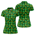 Four Leaf Clovers Golden Horseshoes St Patrick's Day Golf Shirt, Women's Golf Tops, Ladies Golf Polos