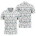 White Desert Golf Pattern Golf Polo Shirt, Golf Polo Shirts For Men, Hawaiian Golf Shirt