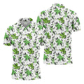 Green Cocktail Splash Pattern Golf Shirt, Mens Golf Shirts, Hawaiian Golf Shirt, Golf Polo Shirts For Men