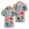 Multicolor Abstract Boob Pattern Golf Polo Shirt, Mens Golf Polo, Golf Apparel For Men