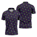 Funny Crocodile Mardi Gras Golf Shirts, Purple Golf Shirt, Golf Gift For Men, Golf Shirts For Men