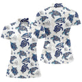 Sea Turtle, Starfish, Seashells and Coral Reef Art Hawaiian Golf Polo, Golf Tops For Women, Golfing Apparel