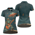 Robot UFO Sleeveless Golf Shirt, Cute Golf Outfit, Women's Golf Shirt, Golf Polo For Women
