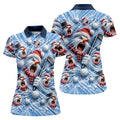 Christmas Screaming Snowman Polo Shirt, Christmas Golf Shirt For Women, Golf Apparel