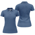 Blue Funny Middle Finger Golf Pattern Polo Shirt, Women's Golf Polo, Ladies Golf Top