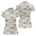 Cameron Pattern Christmas Golf Tops For Women, Christmas Golf Shirt, Women Golf Apparel