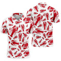 Lobster Pattern Vintage Hawaiian Golf Shirt, Men's Golf Shirt, Polo Shirts For Men