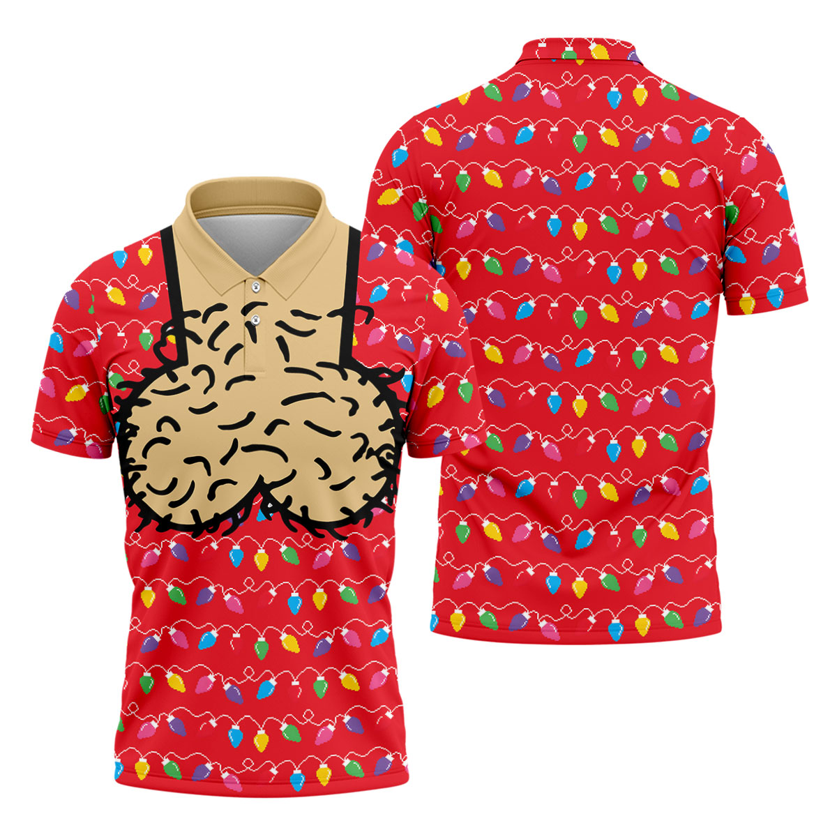 Cheeky Lights Christmas Golf Shirt, Mens Golf Shirts, Golf Apparel For Men