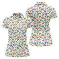 Autism Awareness Rainbow Pattern Colorful Handprints White Golf Shirt, Golf Shirt For Women