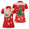 Funny Santa Costume Snowflake Christmas Golf Shirt, Women's Golf Tops, Printed Golf Shirt