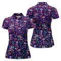 Christmas Neon Santa Golf Pose Women's Funny Golf Tops, Christmas Golf Shirt, Polo Shirts For Women