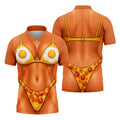 Funny Fried Egg Bikini Body Golf Shirt, Mens Golf Polo, Polo Shirts For Men, Printed Golf Shirts