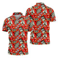 Casino Golf Pattern Red Hawaiian Golf Polo Shirt, Mens Golf Polo, Polo Shirts For Men