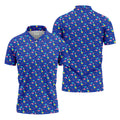 Memphis Pattern Hawaiian Golf Shirt, Retro Summer Men's Golf Shirt, Polo Shirts For Men