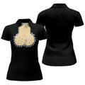 Black Funny Dickhead Faux Chest Golf Shirt, Women's Golf Tops, Ladies Golf Shirts